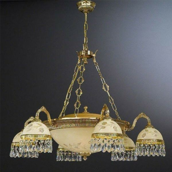 Люстра классическая Reccagni Angelo L. 6306/6+4 ORO FRANCESE ROSE + TRASP.