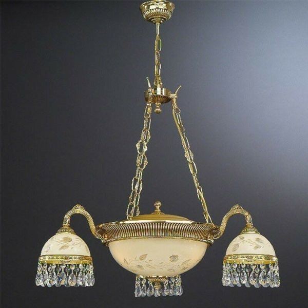 Люстра классическая Reccagni Angelo L. 6306/3+3 ORO FRANCESE ROSE + TRASP.