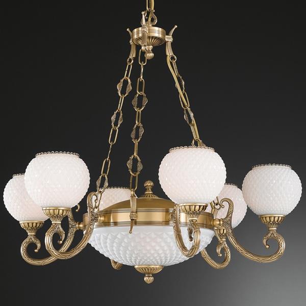 Люстра Reccagni Angelo L. 8450/6+2 L. 8450/6+2 BRONZO ARTE BIANCO