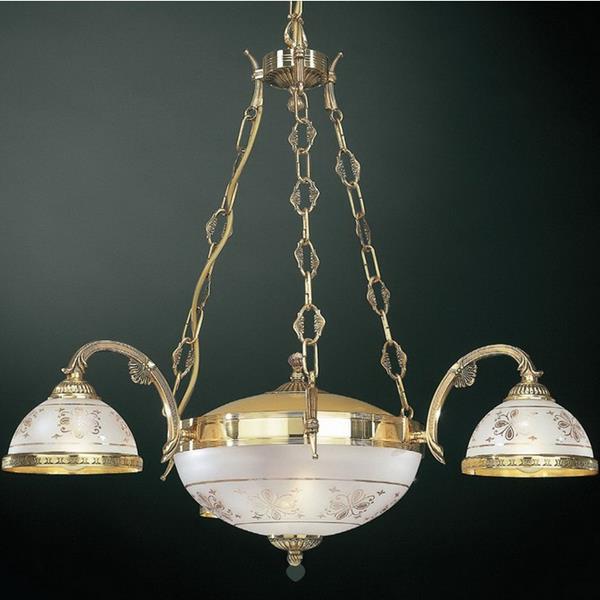 Люстра подвесная Reccagni Angelo L. 6102/3+2 L. 6102/3+2 ORO FRANCESE SERIGRAFIA