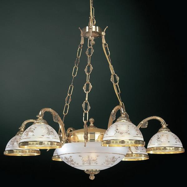 Люстра подвесная Reccagni Angelo L. 6102/6+2 L. 6102/6+2 ORO FRANCESE SERIGRAFIA