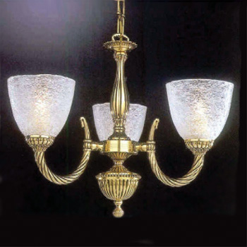 Люстра подвесная Reccagni Angelo L. 4700/3 L. 4700/3 ORO FRANCESE VETRO TRASPARENTE