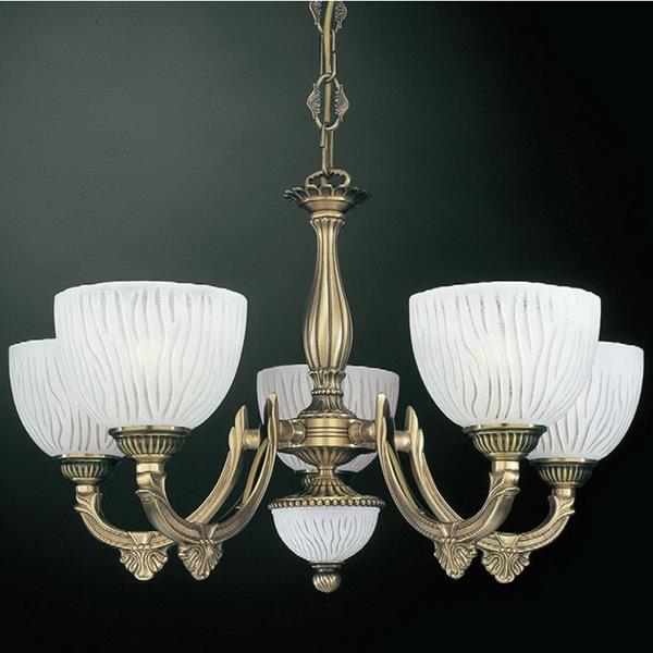 Люстра подвесная Reccagni Angelo L. 5600/5 L. 5600/5 BRONZO ARTE BIANCO