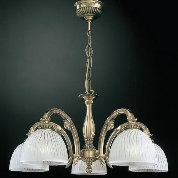 Люстра подвесная RECCAGNI ANGELO L. 5650/5 L. 5650/5 BRONZO ARTE BIANCO
