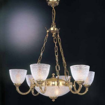 Люстра подвесная RECCAGNI ANGELO L. 4700/6+2 L. 4700/6+2 ORO FRANCESE VETRO TRASPARENTE
