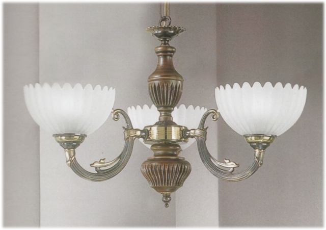 Люстра подвесная RECCAGNI ANGELO L. 3610/3 BRONZO SF. VETRO SATIN