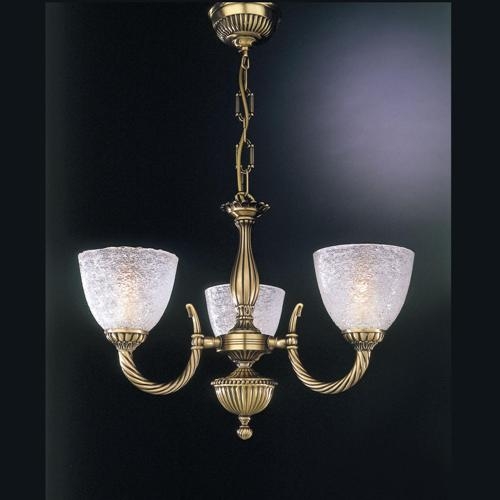 Люстра подвесная Reccagni Angelo L. 4600/3 L. 4600/3 BRONZO ARTE VETRO TRASPARENTE