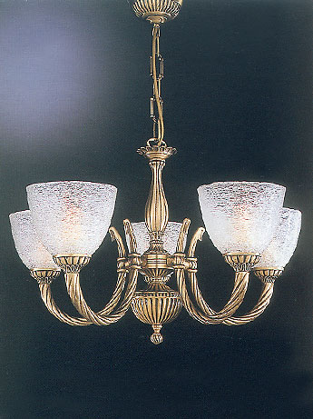 Люстра подвесная Reccagni Angelo L. 4600/5 L. 4600/5 BRONZO ARTE VETRO TRASPARENTE