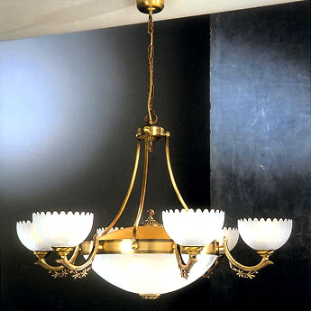 Люстра подвесная Reccagni Angelo L. 3030/6+3 BRONZO ARTE VETRO SATIN
