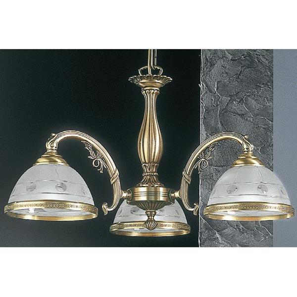 Люстра подвесная Reccagni Angelo L. 3830/3 L. 3830/3 BRONZO ARTE VETRO SAT. MOLATO