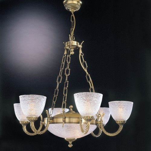 Люстра подвесная Reccagni Angelo L. 4600/6+2 L. 4600/6+2 BRONZO ARTE VETRO TRASPARENTE