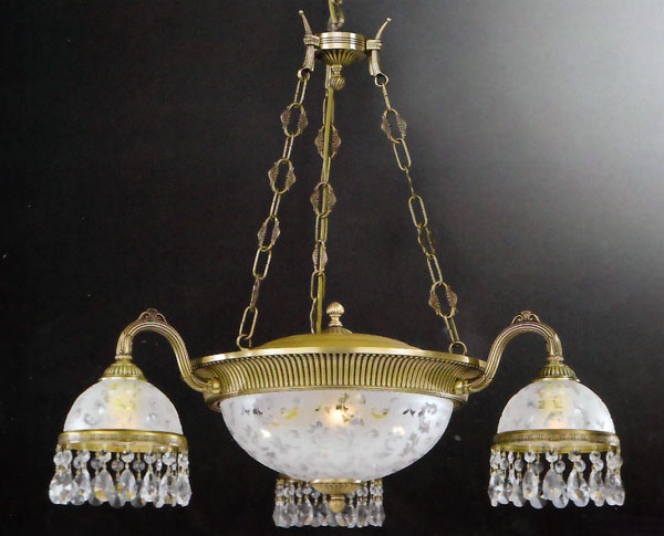 Люстра подвесная RECCAGNI ANGELO L. 6200/3+3 L. 6200/3+3 BRONZO ARTE ORIENTE + TRASP.