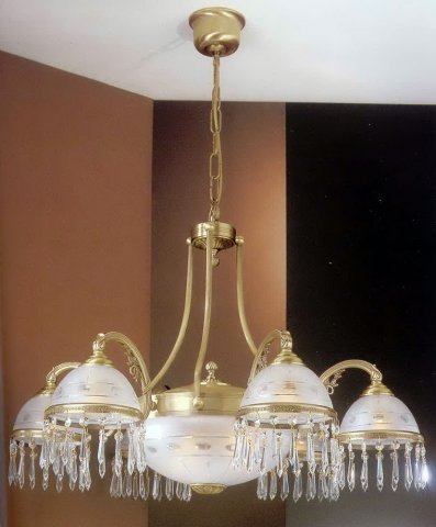 Люстра RECCAGNI ANGELO L. 3841/6+2 L. 3841/6+2 BRONZO ARTE VE. MOL. + CRISTALLI