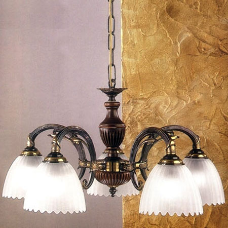 Люстра RECCAGNI ANGELO L. 3510/5 BRONZO SF. VETRO SATIN