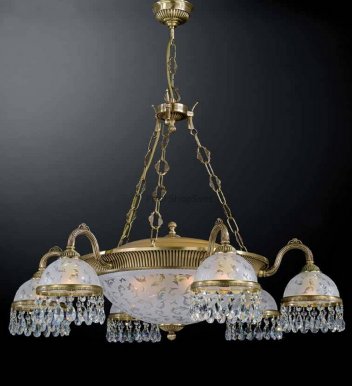Люстра подвесная Reccagni Angelo L. 6200/6+4 L. 6200/6+4 BRONZO ARTE ORIENTE + TRASP.