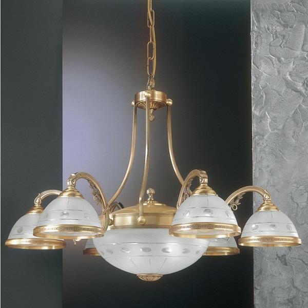 Люстра подвесная Reccagni Angelo L. 3840/6+2 L. 3840/6+2 BRONZO ARTE VETRO SAT. MOLATO