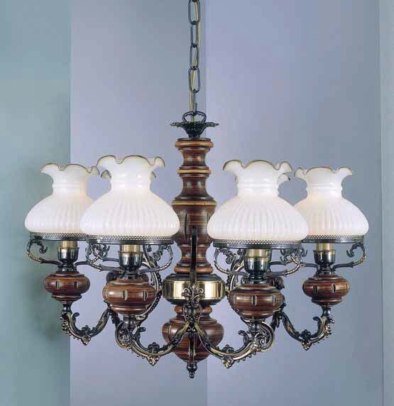 Люстра Reccagni Angelo L. 620/6 L. 620/6 BRONZO SF. VETRO BL.