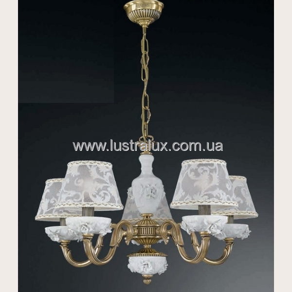 ЛЮСТРА RECCAGNI ANGELO L. 9001/5 BRONZO ARTE BIANCO - RICAMO
