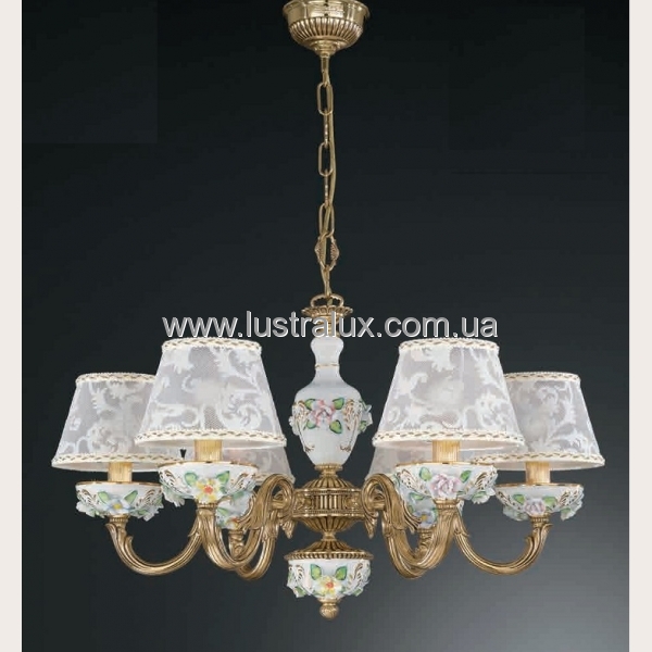 ЛЮСТРА RECCAGNI ANGELO L. 9100/6 ORO FRANCESE COLORATO - RICAMO