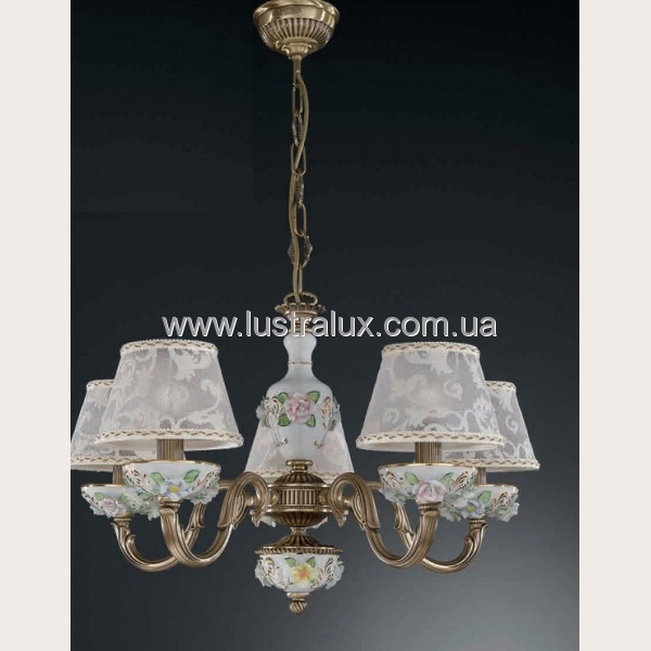 ЛЮСТРА RECCAGNI ANGELO L. 9000/5 BRONZO ARTE COLORATO - RICAMO