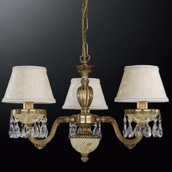 Люстра RECCAGNI ANGELO L. 6523/3 L. 6523/3 ORO FRANCESE ROSE DAMASCATO+TRASP.