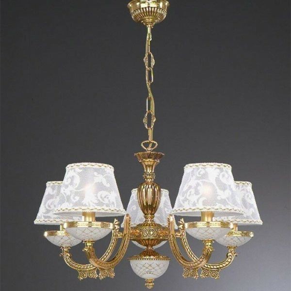 Люстра Reccagni Angelo L. 7132/5 ORO FRANCESE IMPERO PAR. RICAMO