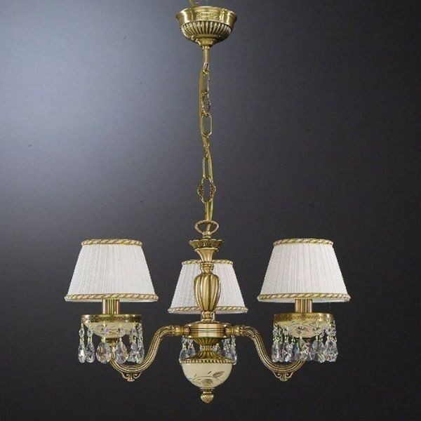 Люстра Reccagni Angelo L. 6420/3 BRONZO ARTE ROSE PLISSE + TRASP.