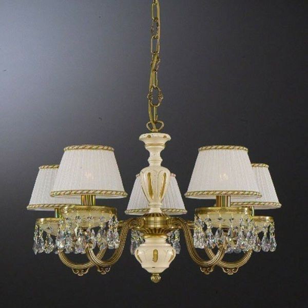 Люстра Reccagni Angelo L. 6606/5 BRONZO ARTE ROSE PLISSE + TRASP.