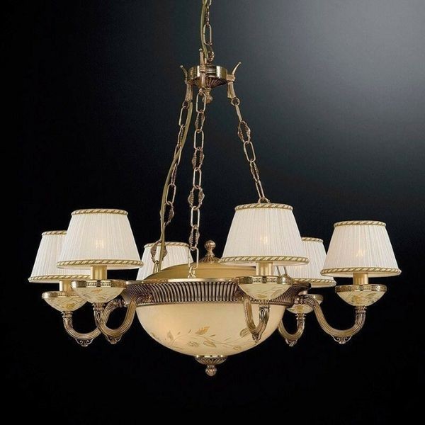 Люстра Reccagni Angelo L. 6522/6+3 ORO FRANCESE ROSE PLISSE