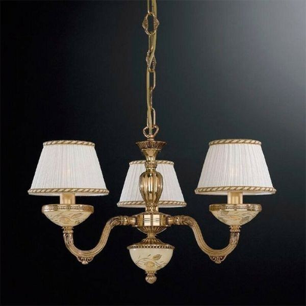 Люстра Reccagni Angelo L. 6522/3 ORO FRANCESE ROSE PLISSE