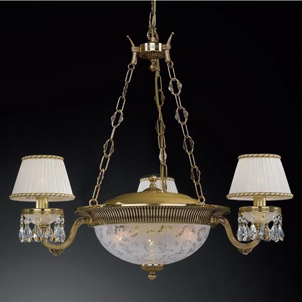 Люстра подвесная Reccagni Angelo L. 6500/3+3 L. 6500/3+3 ORO FRANCESE ORIENTE PLISSE + TRASP.