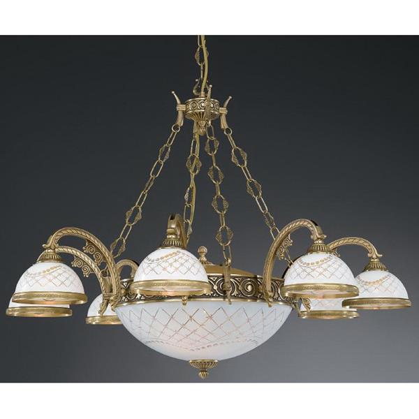 Люстра подвесная RECCAGNI ANGELO L. 7002/8+3 L. 7002/8+3 BRONZO ARTE BIANCO IMPERO