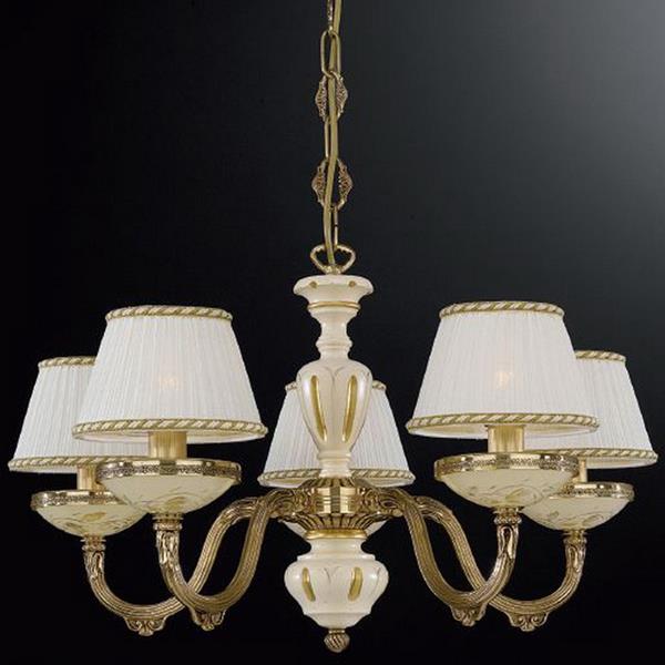 Люстра подвесная Reccagni Angelo L. 6708/5 L. 6708/5 ORO FRANCESE ROSE PLISSE