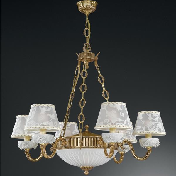 ЛЮСТРА RECCAGNI ANGELO L. 9101/6+2 L. 9101/6+2 ORO FRANCESE BIANCO - RICAMO