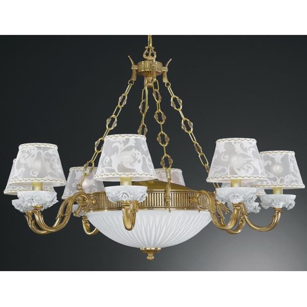 ЛЮСТРА RECCAGNI ANGELO L. 9101/8+3 L. 9101/8+3 ORO FRANCESE BIANCO - RICAMO