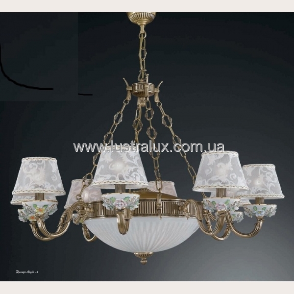 ЛЮСТРА RECCAGNI ANGELO L. 9000/8+3 BRONZO ARTE COLORATO - RICAMO