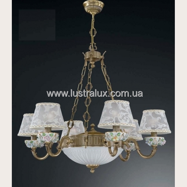 ЛЮСТРА RECCAGNI ANGELO L. 9000/6+2 BRONZO ARTE COLORATO - RICAMO
