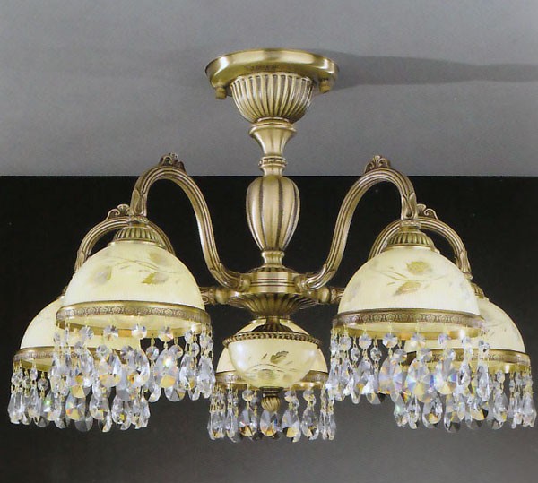 Люстра RECCAGNI ANGELO PL. 6226/5 BRONZO ARTE ROSE + TRASP.