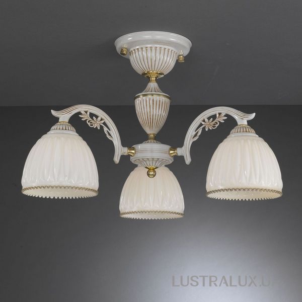 Потолочная люстра Reccagni Angelo PL. 9671/3 BIANCO ANTICO VETRO AVORIO