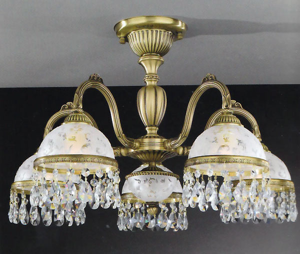 Люстра Reccagni Angelo PL. 6220/5 PL. 6220/5 BRONZO ARTE ORIENTE + TRASP.