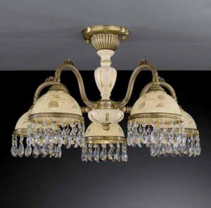 Потолочная люстра Reccagni Angelo PL. 6826/5 BRONZO ARTE ROSE + TRASP.