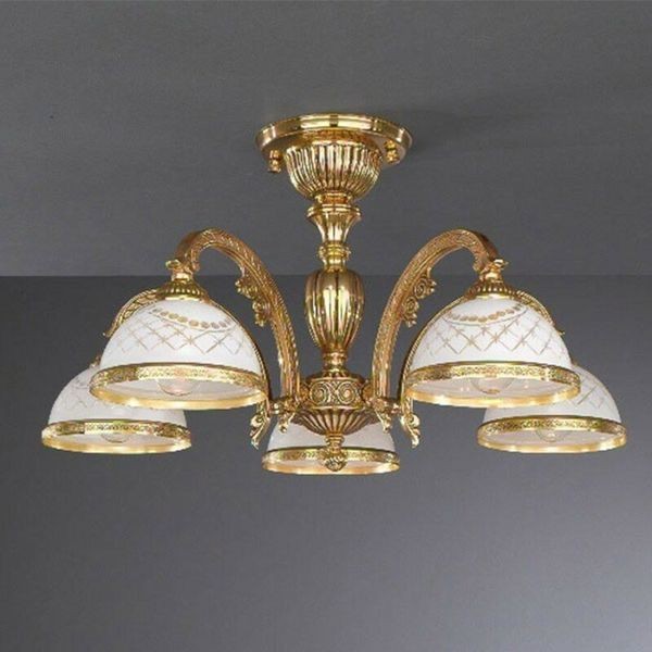 Люстра Reccagni Angelo PL. 7122/5 ORO FRANCESE BIANCO IMPERO