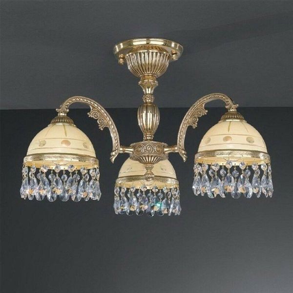 Люстра Reccagni Angelo PL. 7123/3 ORO FRANCESE CREMA CLASSICO + TRASP.