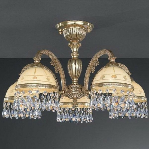 Люстра Reccagni Angelo PL. 7123/5 ORO FRANCESE CREMA CLASSICO + TRASP.