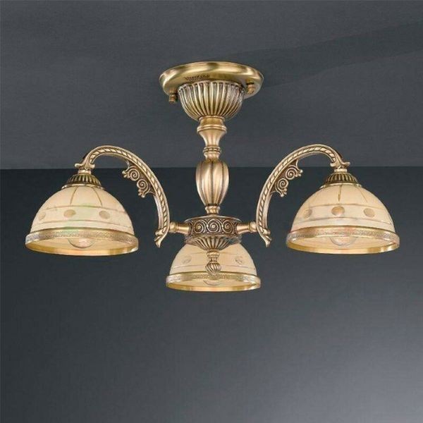 Люстра Reccagni Angelo PL. 7124/3 ORO FRANCESE CREMA CLASSICO
