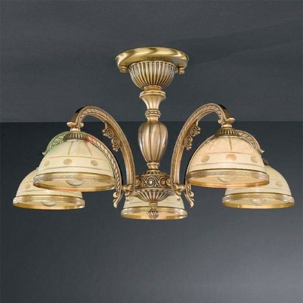 Люстра Reccagni Angelo PL. 7124/5 ORO FRANCESE CREMA CLASSICO