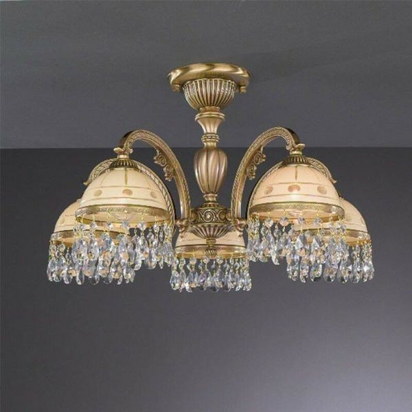 Люстра Reccagni Angelo PL. 7023/5 BRONZO ARTE CREMA CLASSICO + TRASP.
