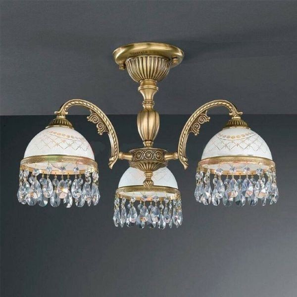 Люстра Reccagni Angelo PL. 7020/3 BRONZO ARTE BIANCO IMPERO + TRASP.