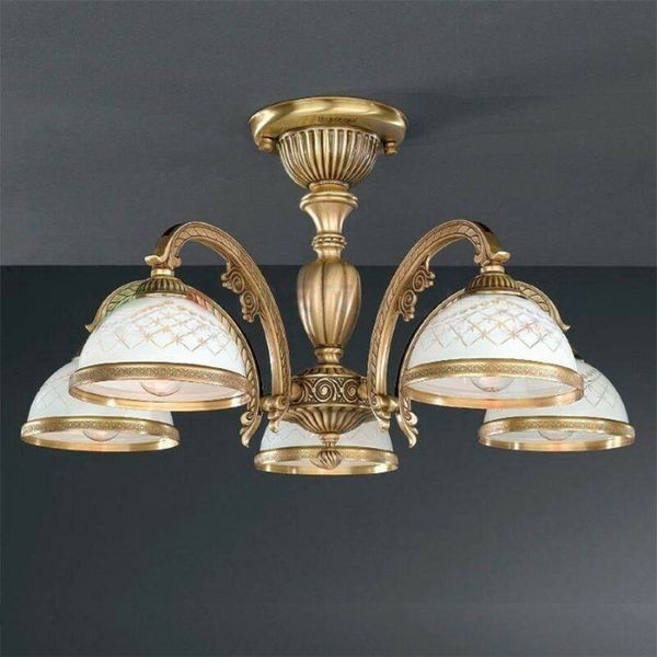 Люстра Reccagni Angelo PL. 7022/5 BRONZO ARTE BIANCO IMPERO