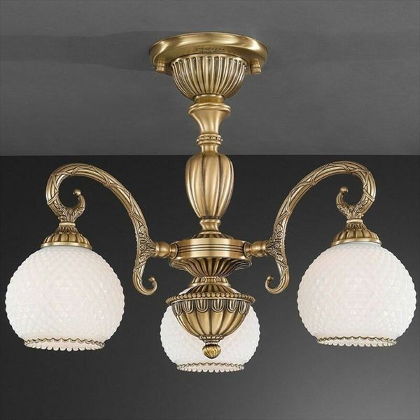 Люстра Reccagni Angelo PL. 8420/3 BRONZO ARTE BIANCO